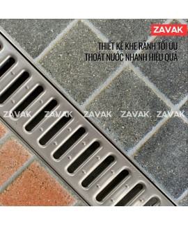 Rãnh Thoát Nước Inox 304 ZAVAK Grating GRT-AX117 (modun 1.2m)